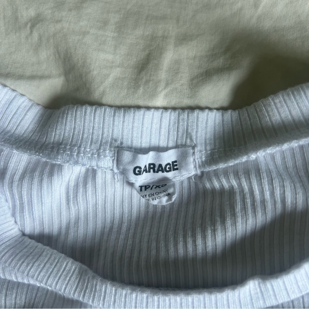 Garage Womens XS White Ribbed Crop Top - Picture 4 of 6